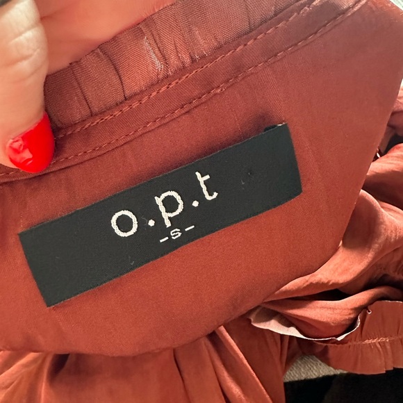 O.p.t. Tianna mini dress copper satin ruffles size small Black Friday sale 🛍️ - Picture 4 of 6